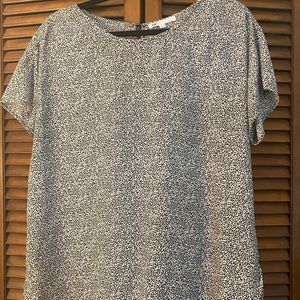White + Black cheetah flowy top